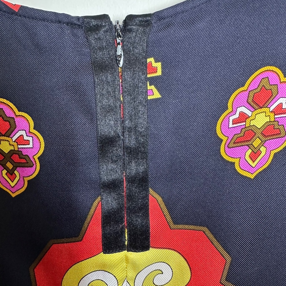 SEE by CHLOE Vibrant Silk Blouse, Multicolor | Sz. 10 - Picture 7 of 9